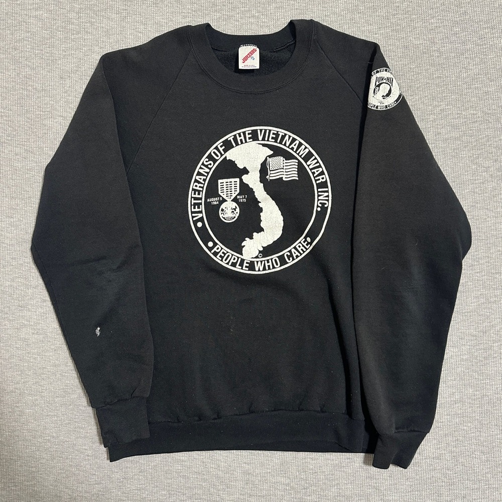 Vintage Jerzees Veterans of the Vietnam War Sweatshirt Black XL USA Made